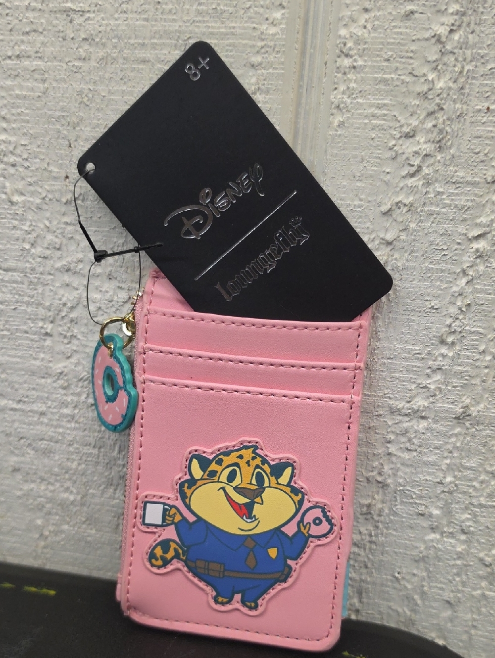 Disney Pink Officer Clawhauser Card Wallet with Donut Charm
